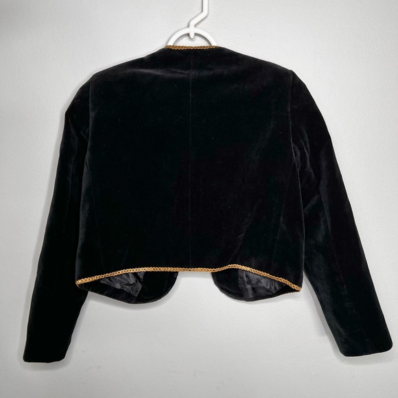 Nili Lotan Patsy Gold Embroidered  Jacket Black Velvet Floral Size XS /O EUC - Picture 9 of 11